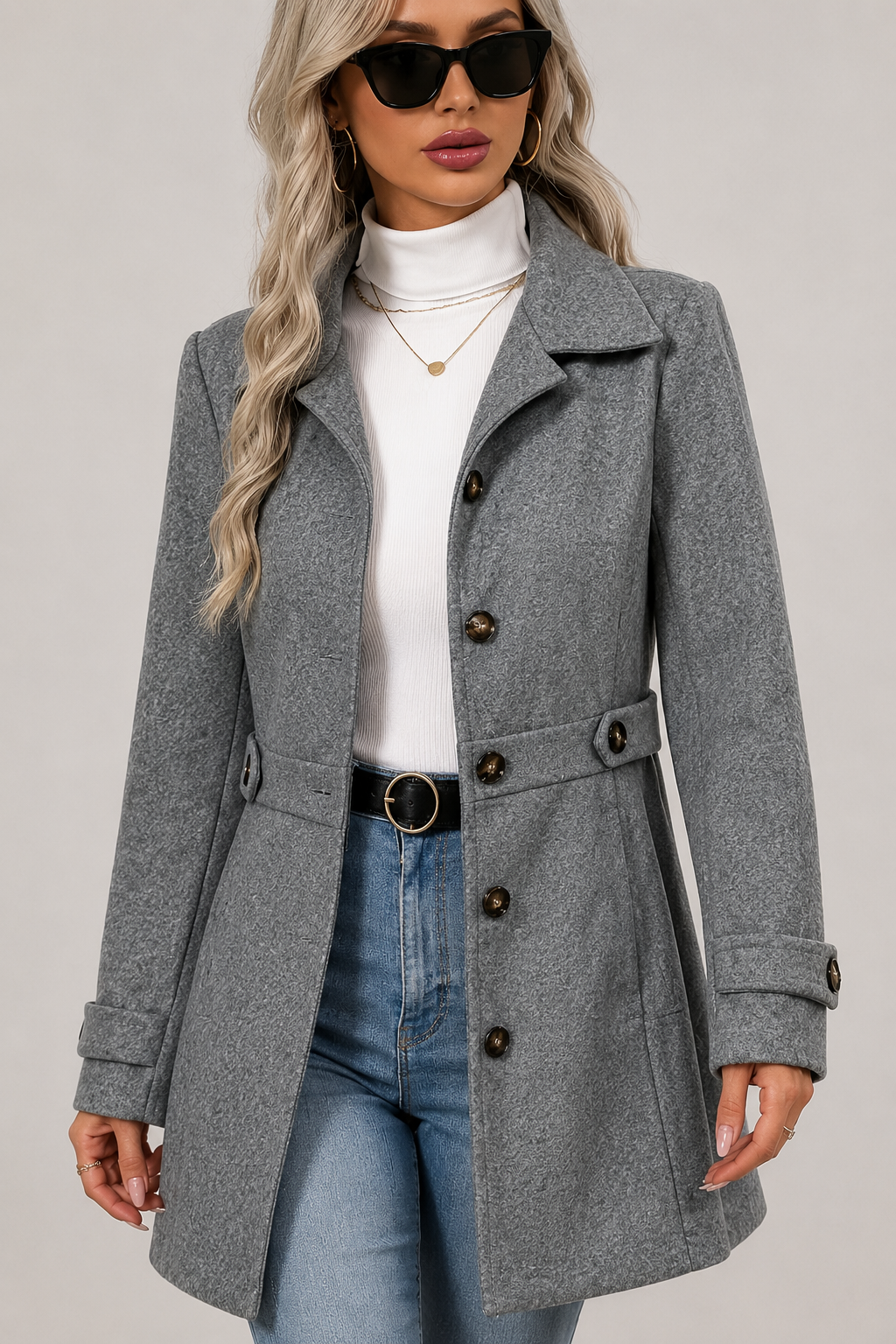 Manteau cintré en suédine — Lilly — Amielle Paris