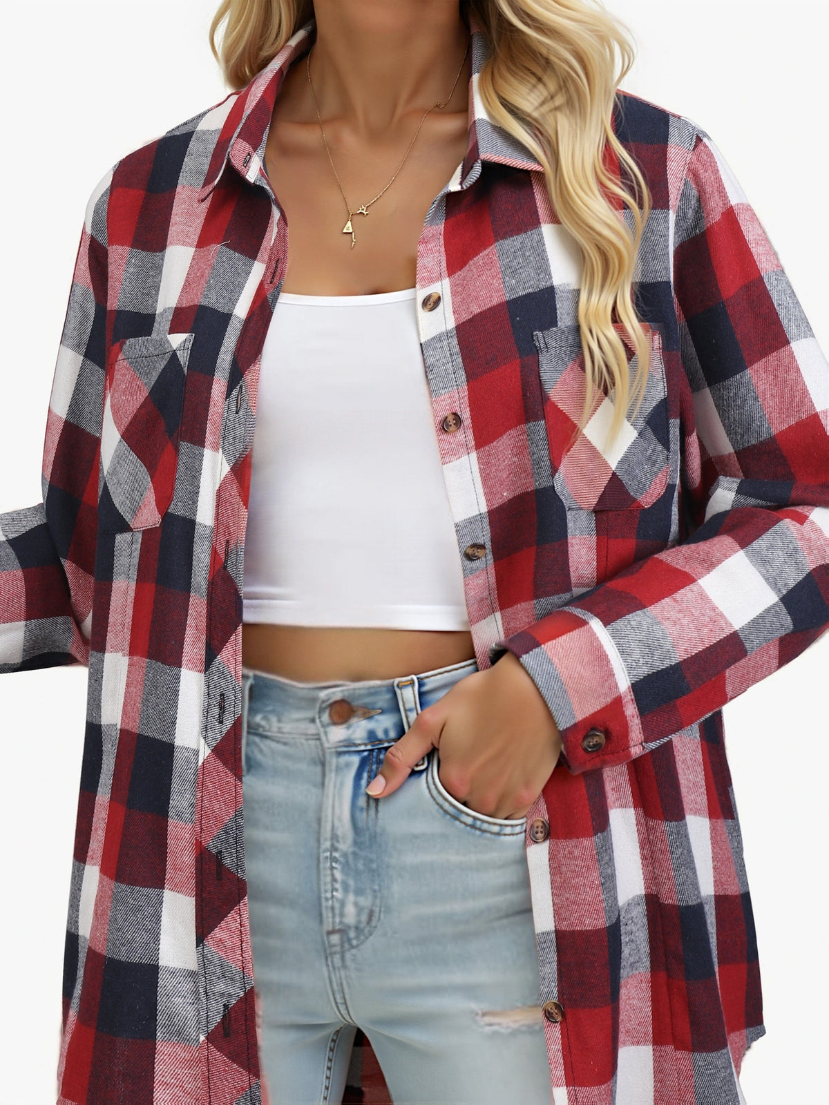 Fiorella | Chemise à carreaux à nouer devant — Amielle Paris