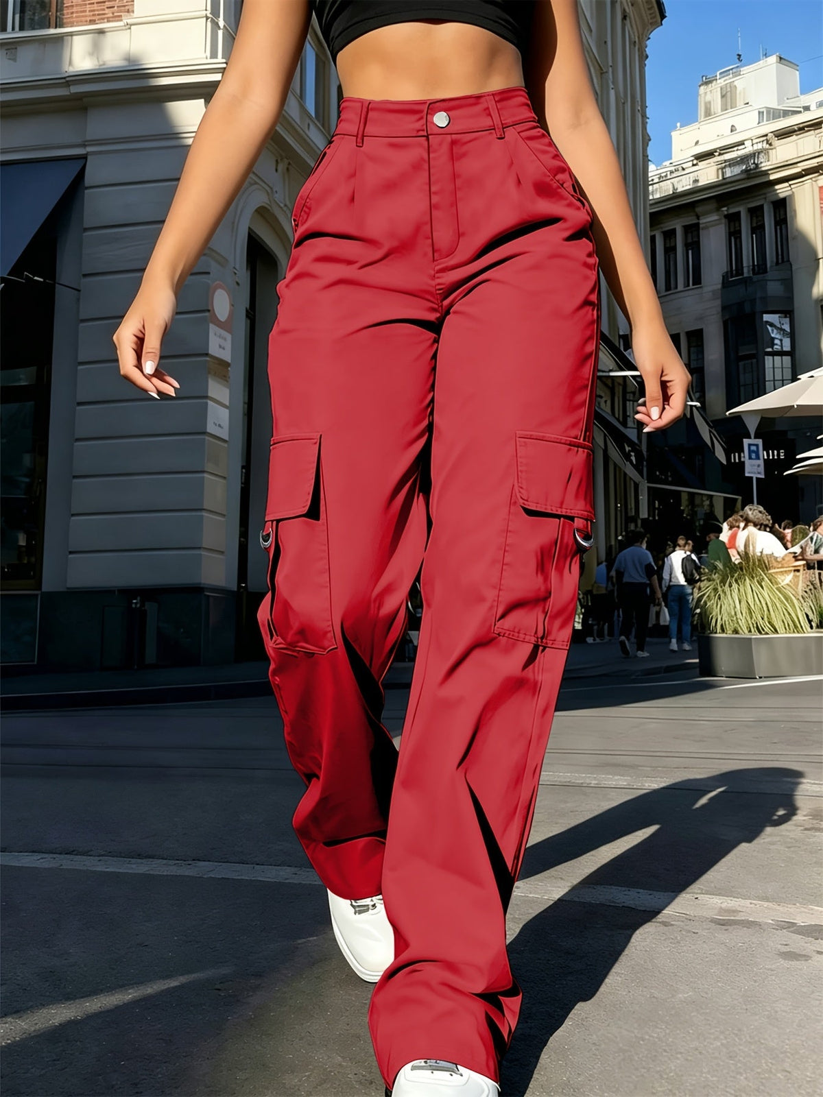 Sabine | Pantalon cargo large à taille haute — Amielle Paris