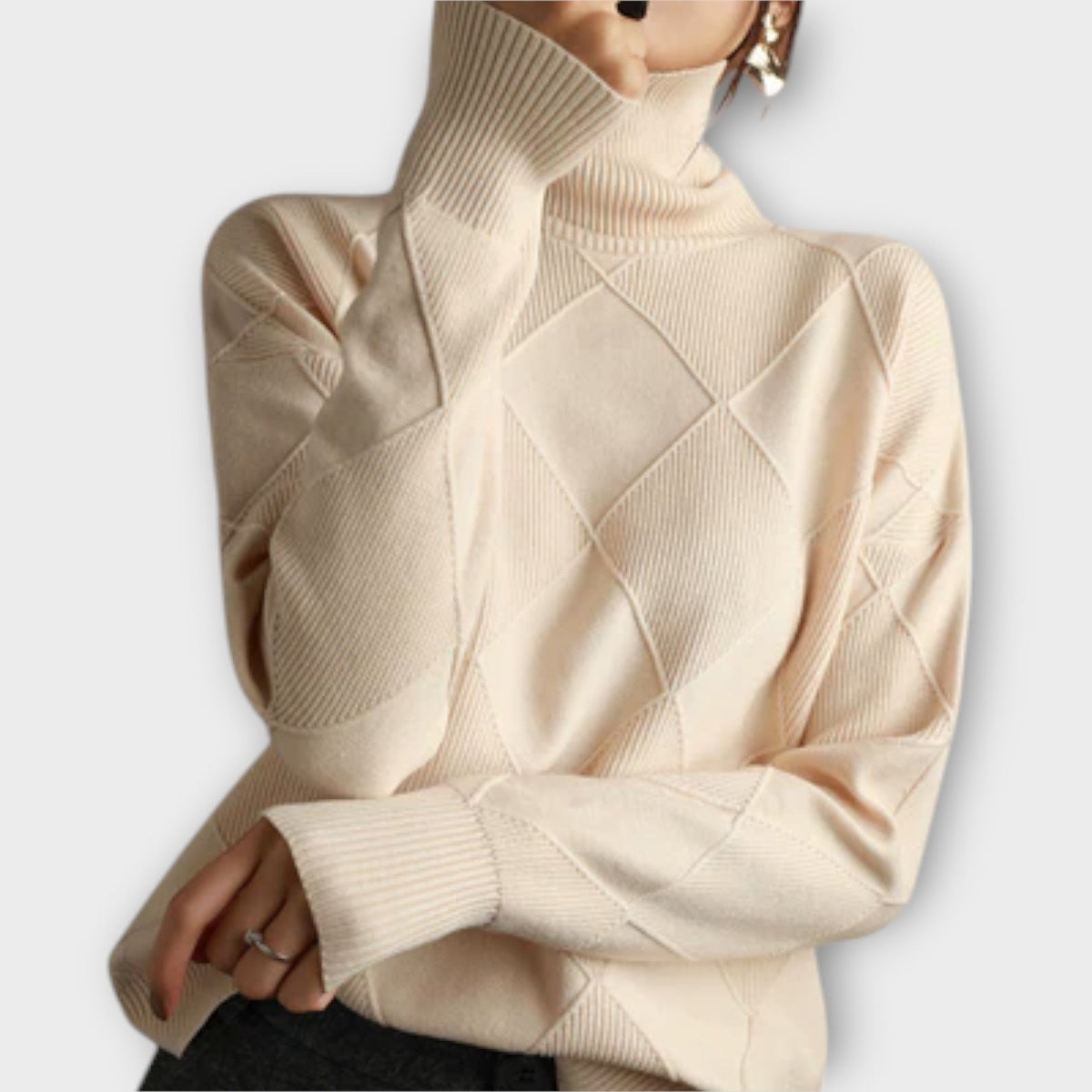 Melanie | Pull jaune à col roulé