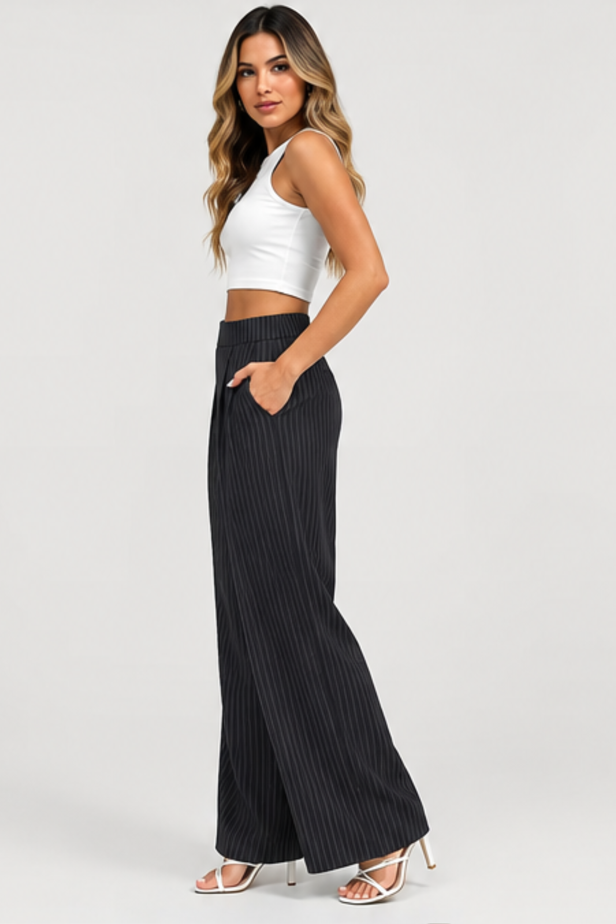 Pantalon large à taille croisée — Zarifi — Amielle Paris