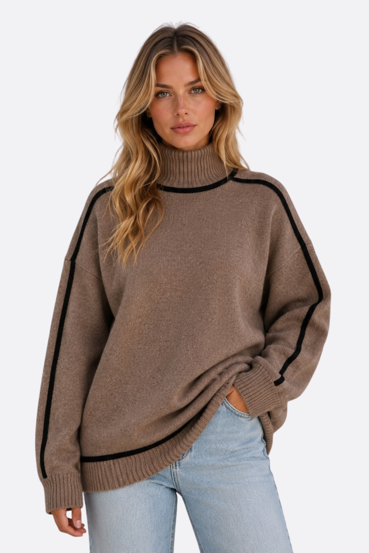 Pull ample à col roulé — Alice — Amielle Paris