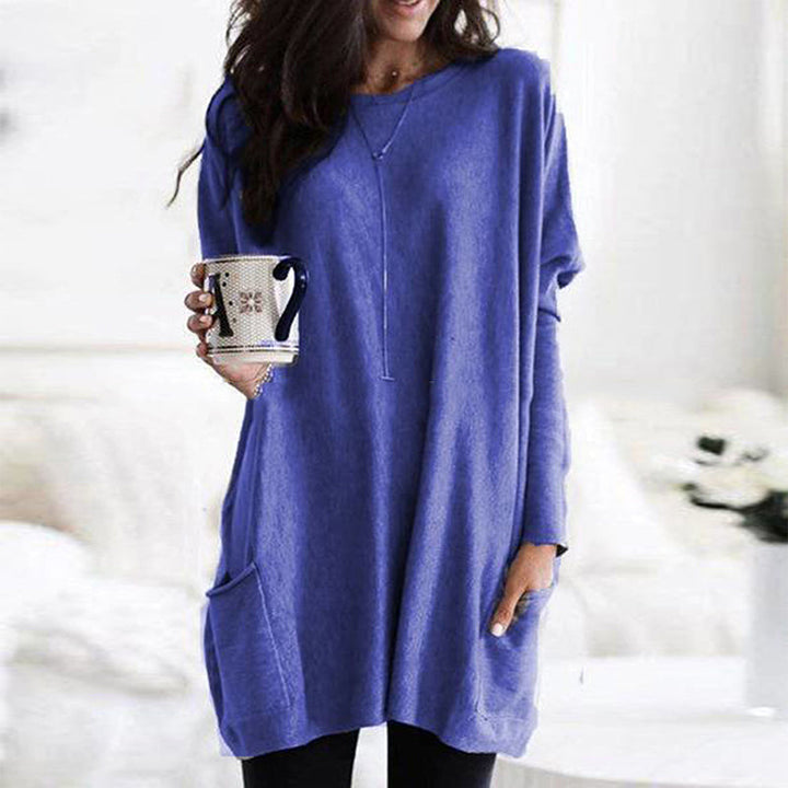 Elena — Pull long à poches latérales — Amielle Paris
