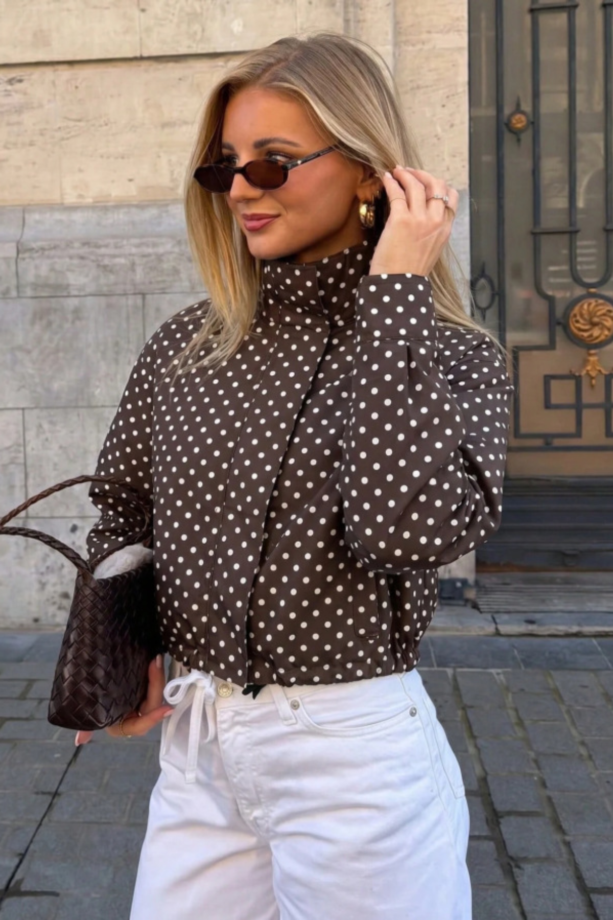 Polly — Bomber ample à pois — Amielle Paris