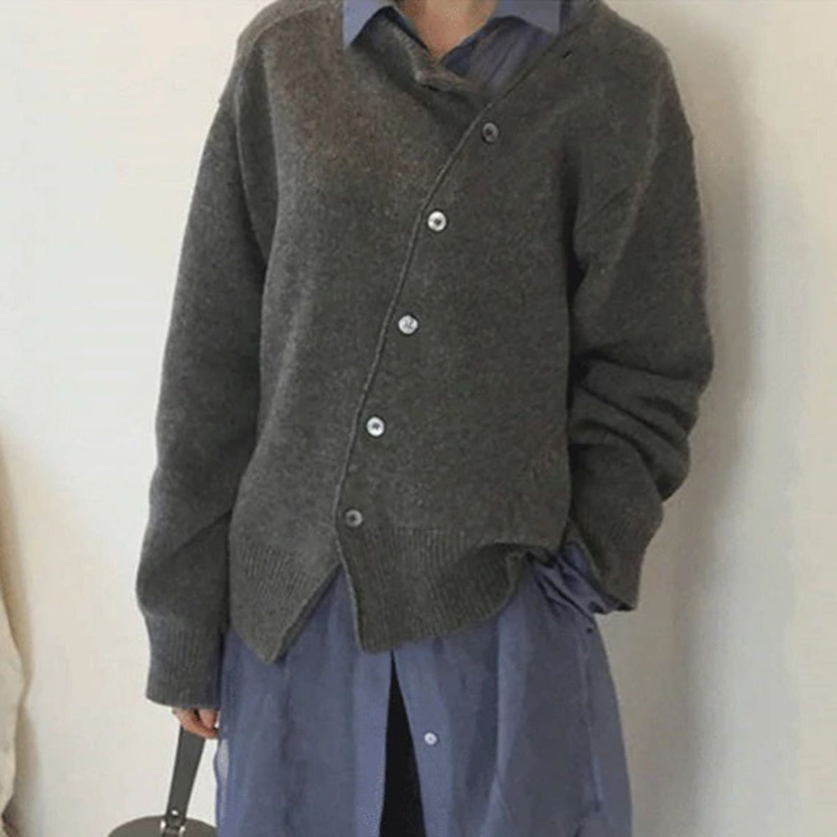 Gilet ample à boutonnage asymétrique — Amielle Paris