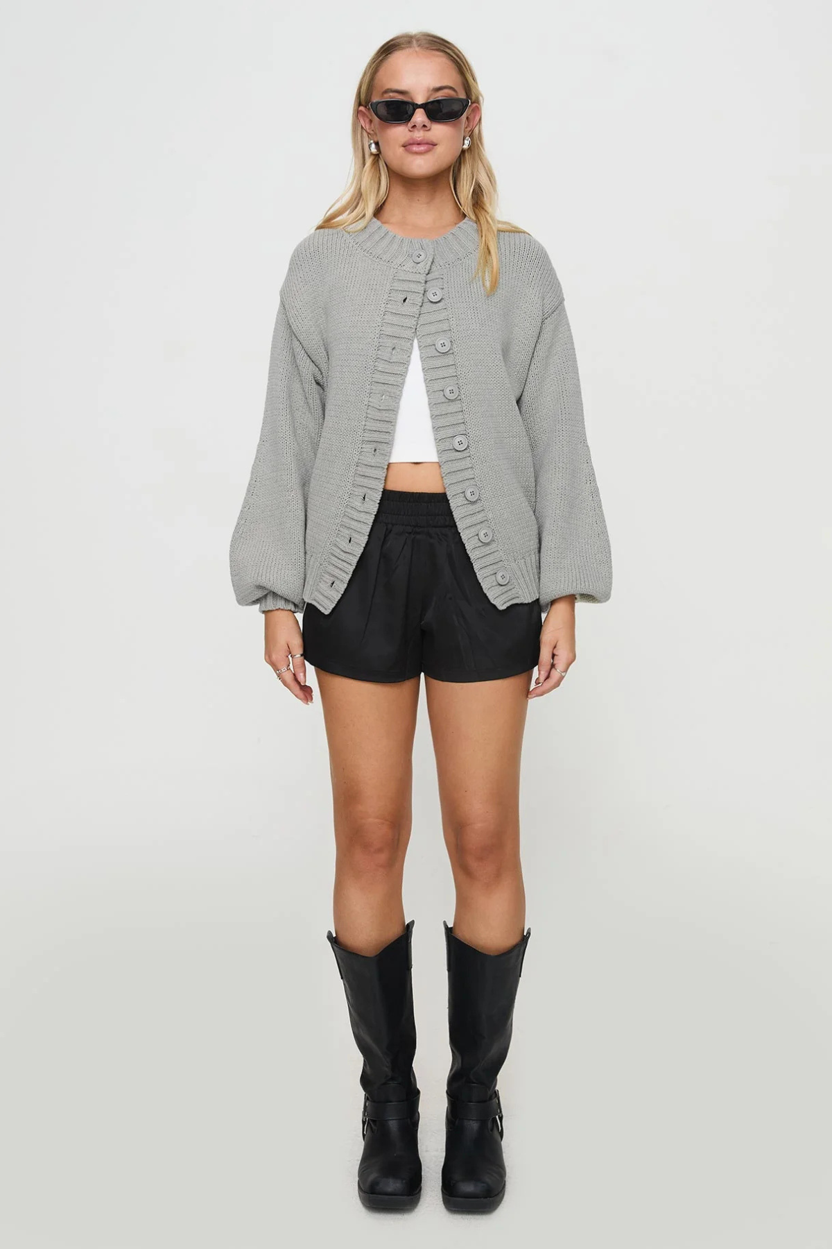Gilet en grosse maille à manches ballon — Sixtine — Amielle Paris