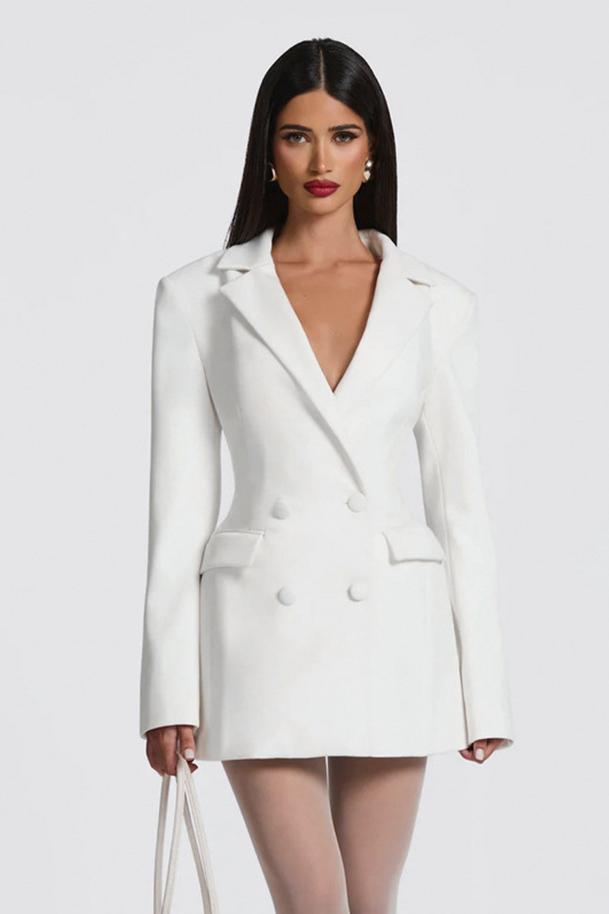 Remy — Blazer croisé cintré à basque — Amielle Paris