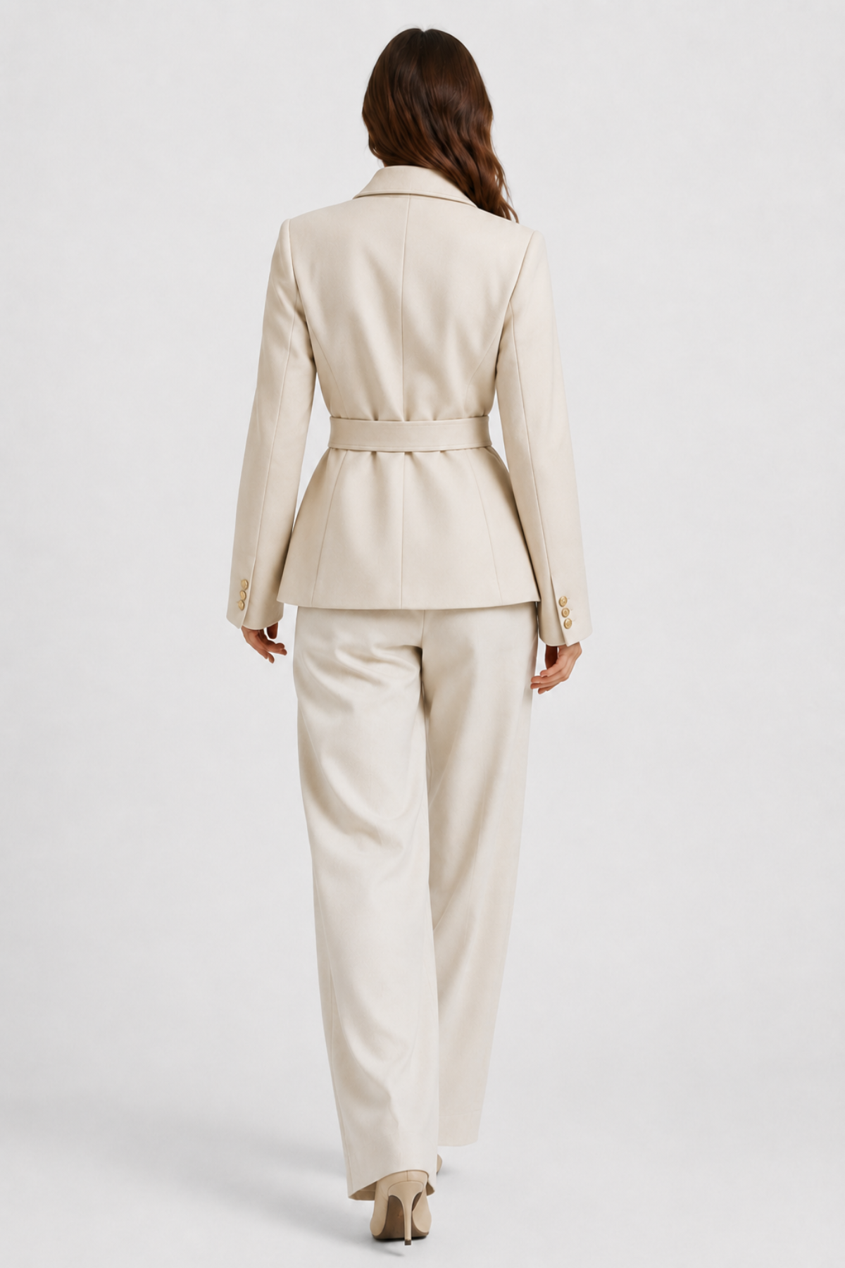 Tissary — Blazer ceinturé à boutons dorés — Amielle Paris