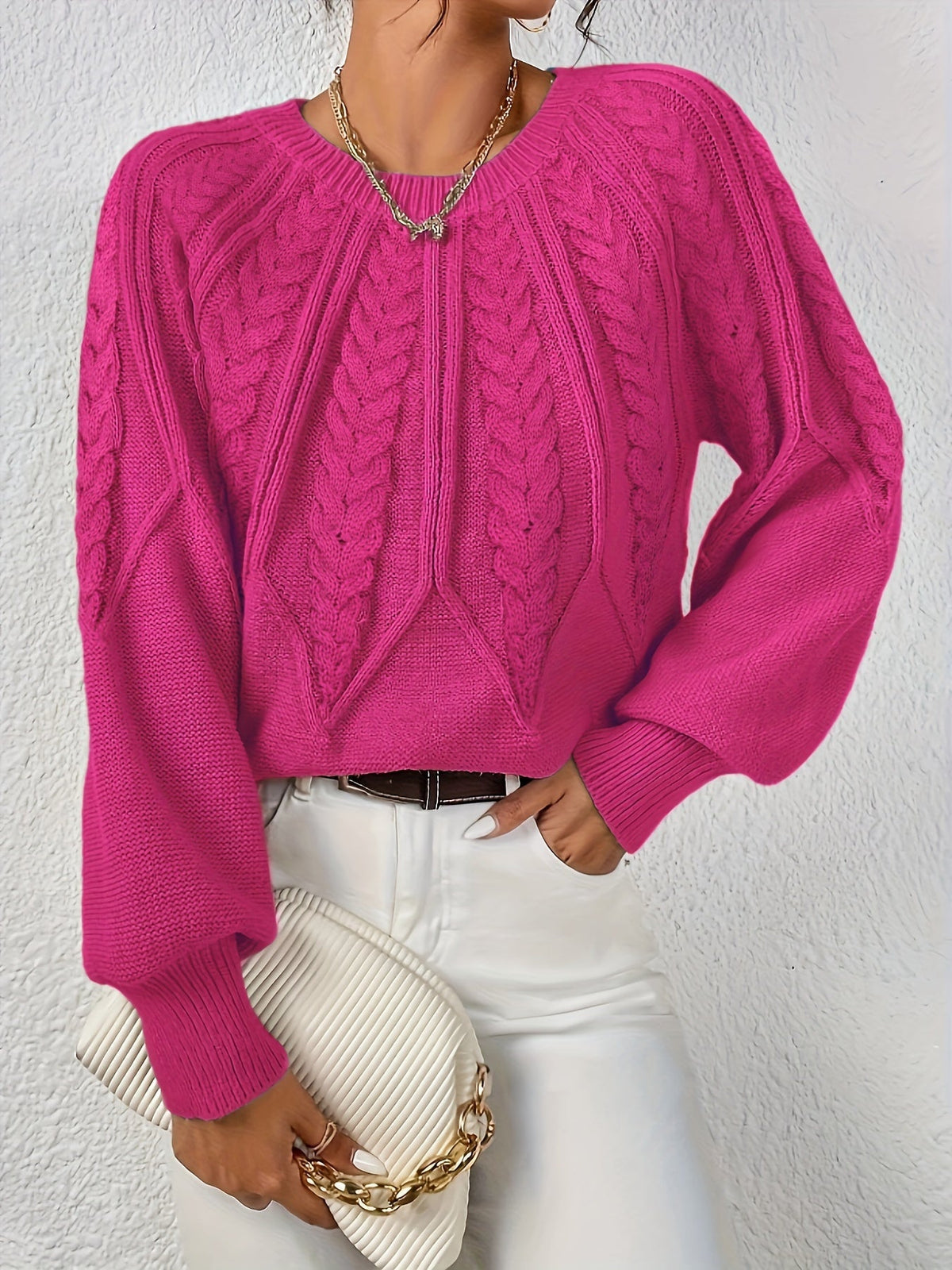 Pull torsadé à col rond Fabienne — Amielle Paris