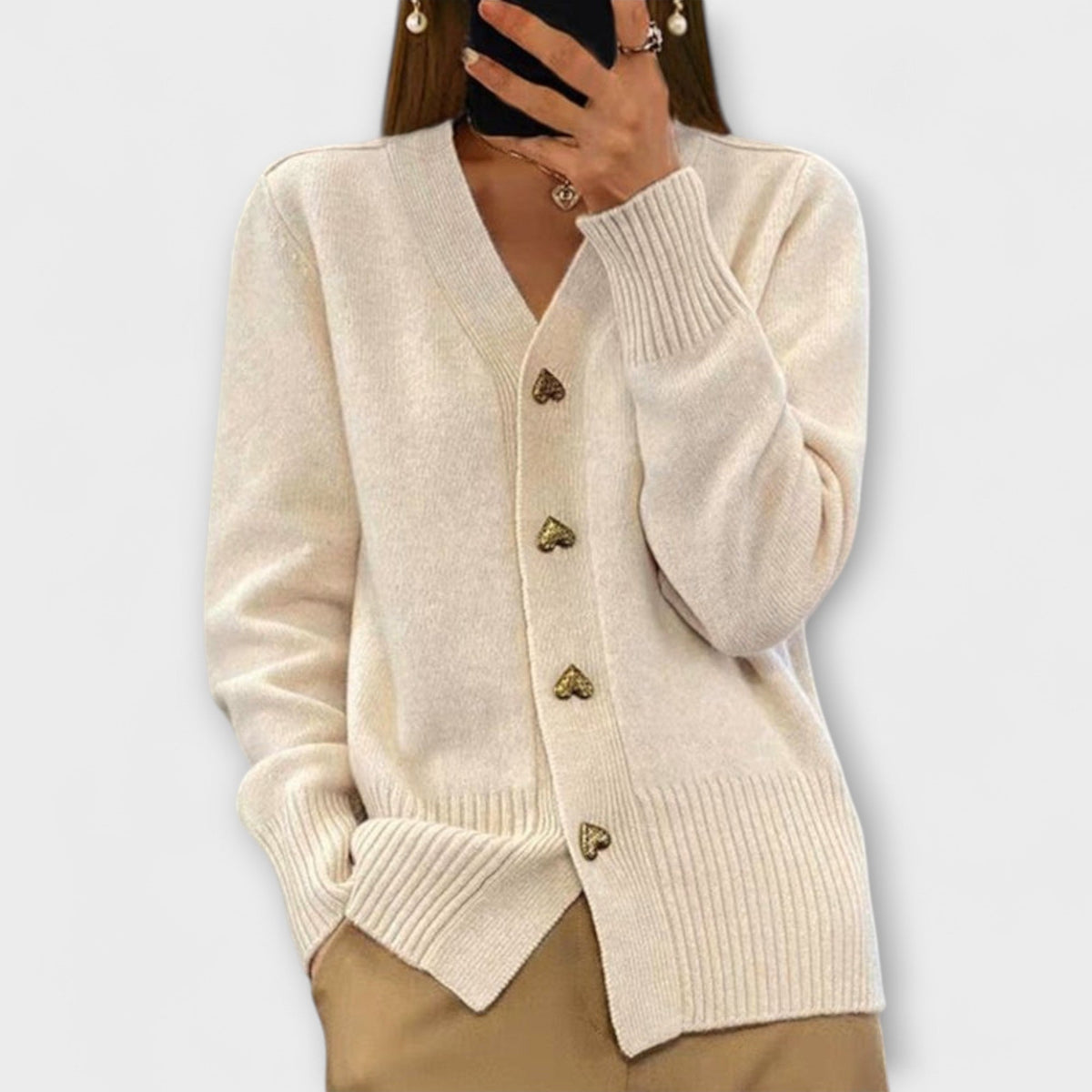Marij | Cardigan bleu marine à col V