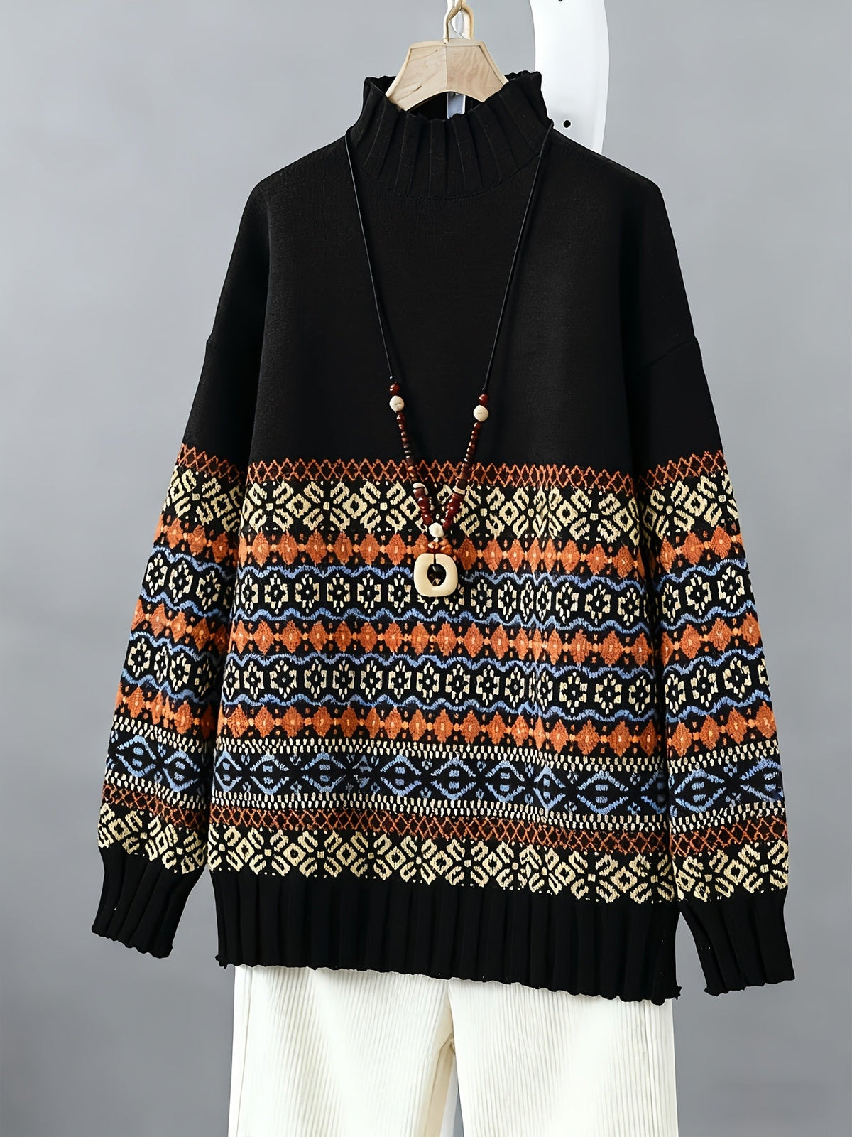 Marisol | Pull décontracté à motif jacquard — Amielle Paris
