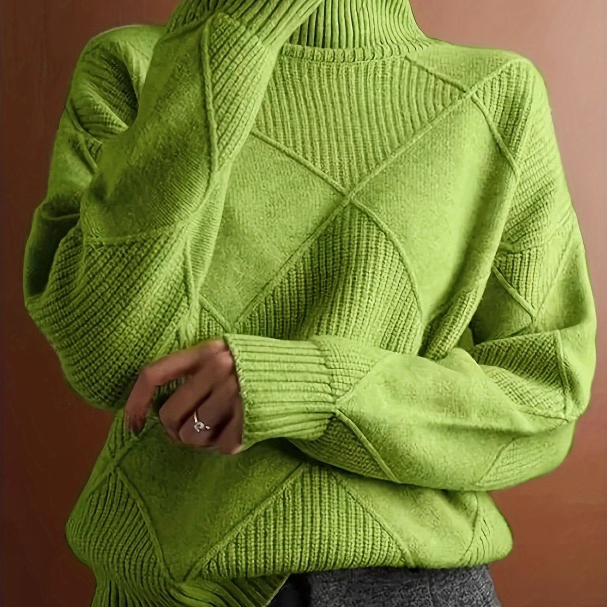 Pull à col roulé et maille à losanges — Amielle Paris
