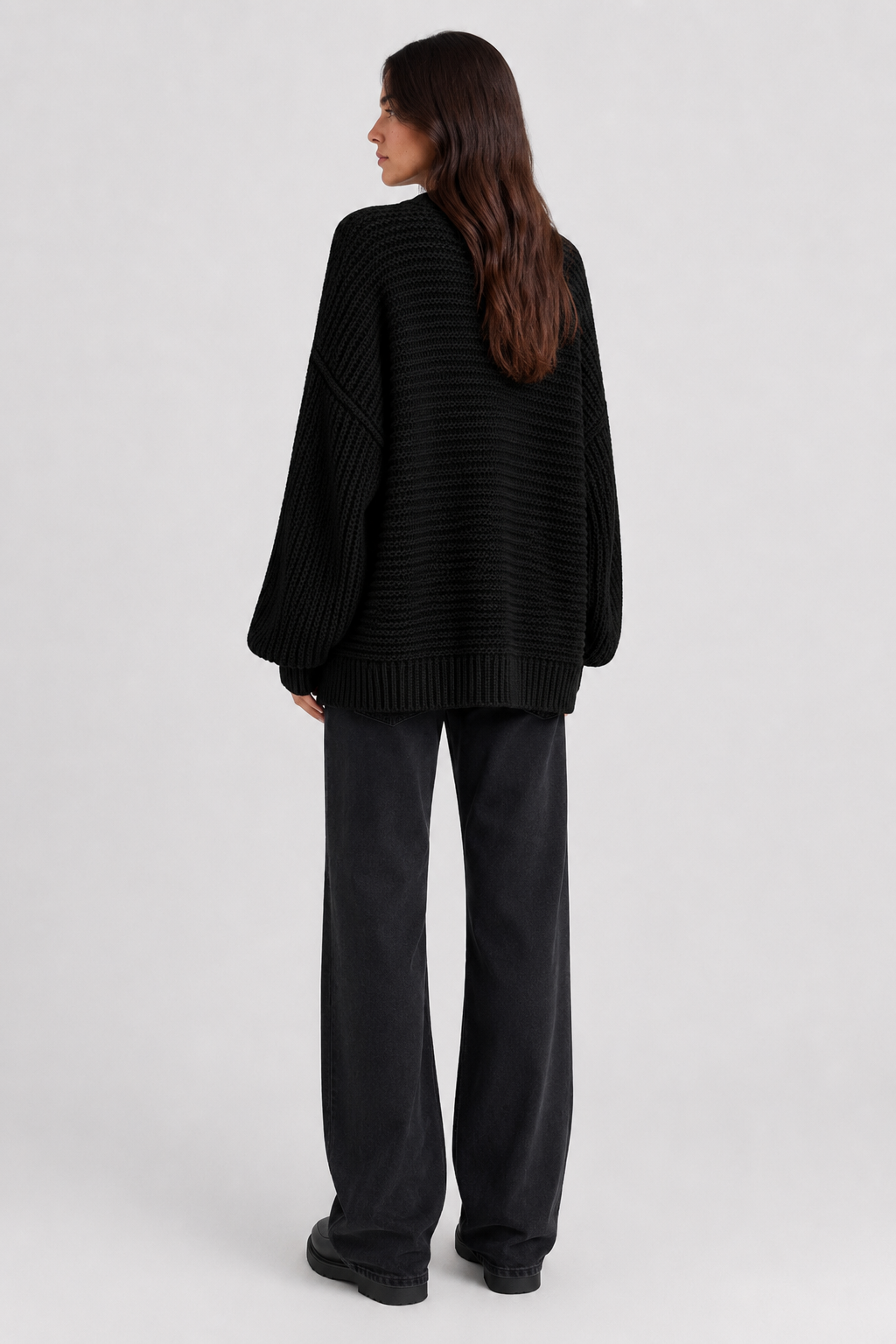 Cardigan long côtelé à manches amples — Amielle Paris