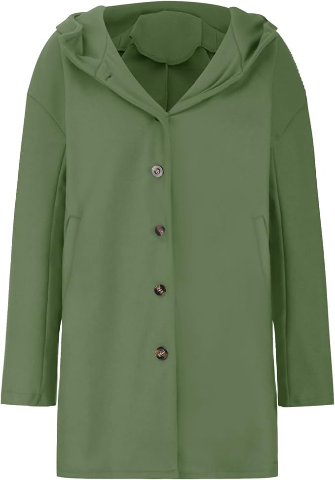 Manteau long à capuche et revers crantés — Amielle Paris