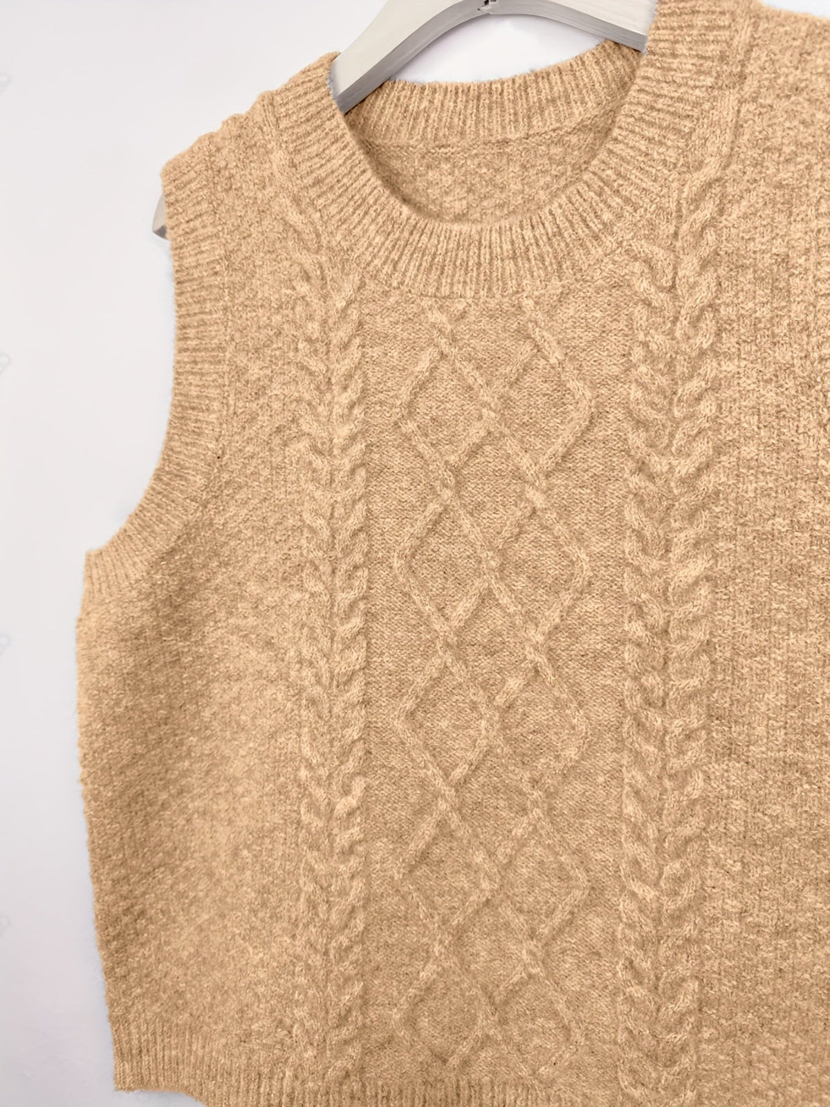 Pull sans manches en maille torsadée — Amielle Paris