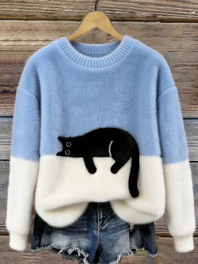 Hélène | Sweat oversize à motif chat