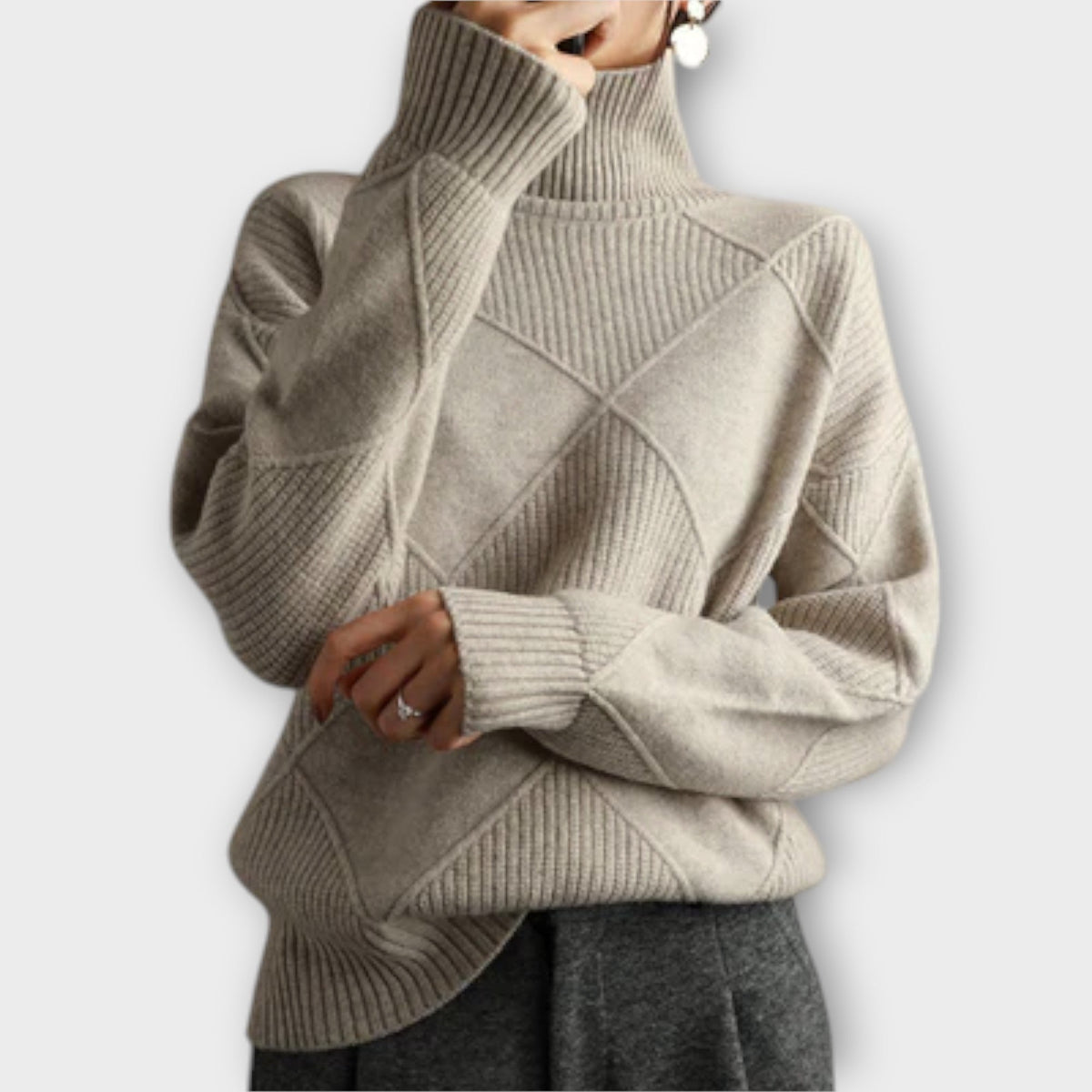 Melanie | Pull jaune à col roulé
