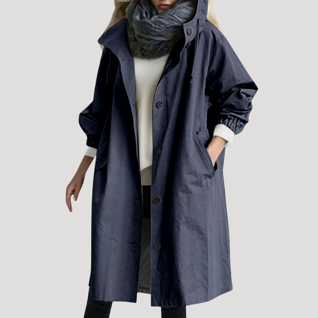 Parka longue à capuche et devant boutonné — Amielle Paris