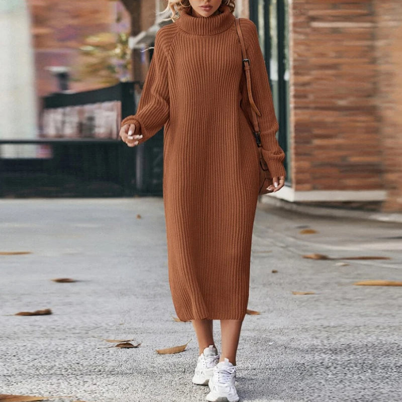 Juliette — Robe pull midi à col roulé — Amielle Paris