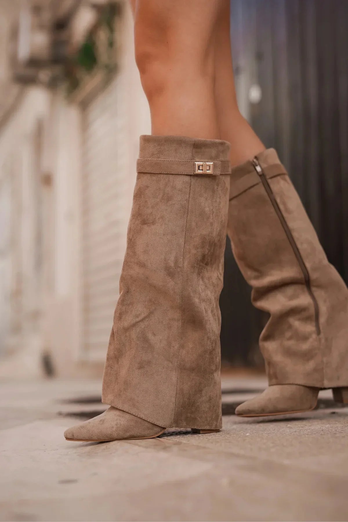 Bottes hautes à revers Phoebe — Amielle Paris