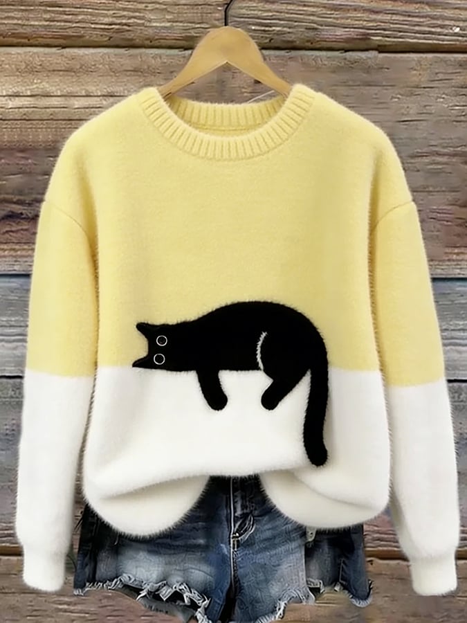 Hélène | Sweat oversize à motif chat