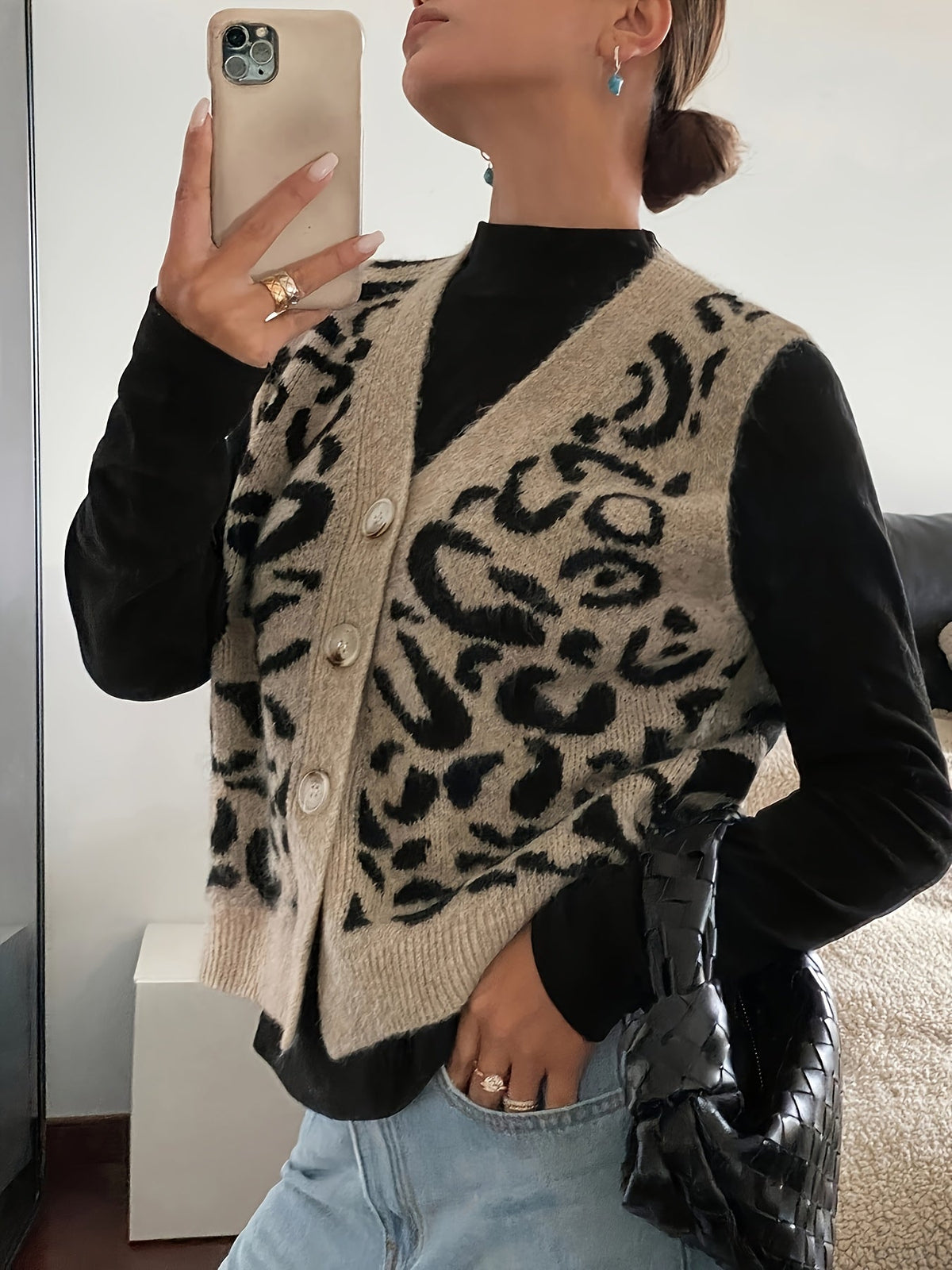 Gilet sans manches à imprimé léopard — Amielle Paris