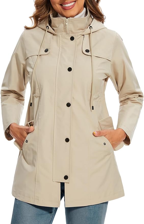 Parka à capuche et col montant ajustable — Amielle Paris