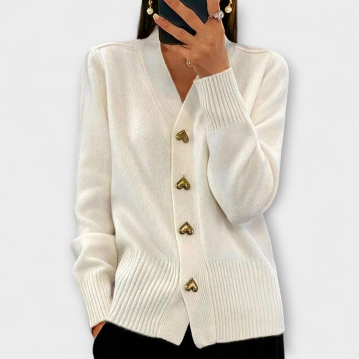 Marij | Cardigan bleu marine à col V
