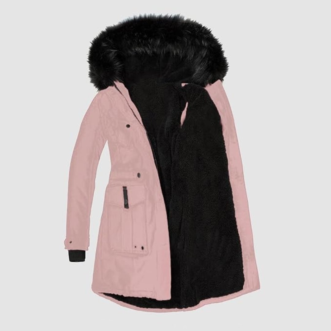 Sienna — Parka à capuche et taille ajustable — Amielle Paris