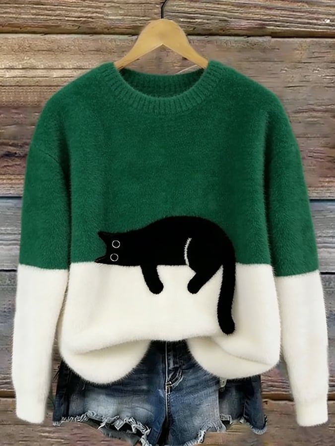 Hélène | Sweat oversize à motif chat