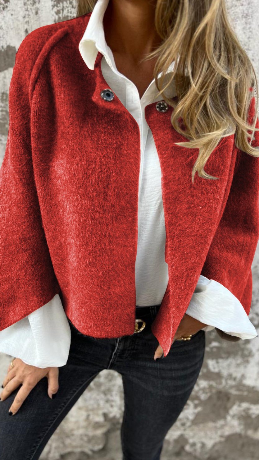 Veste effet mouton à col montant et boutons — Amielle Paris