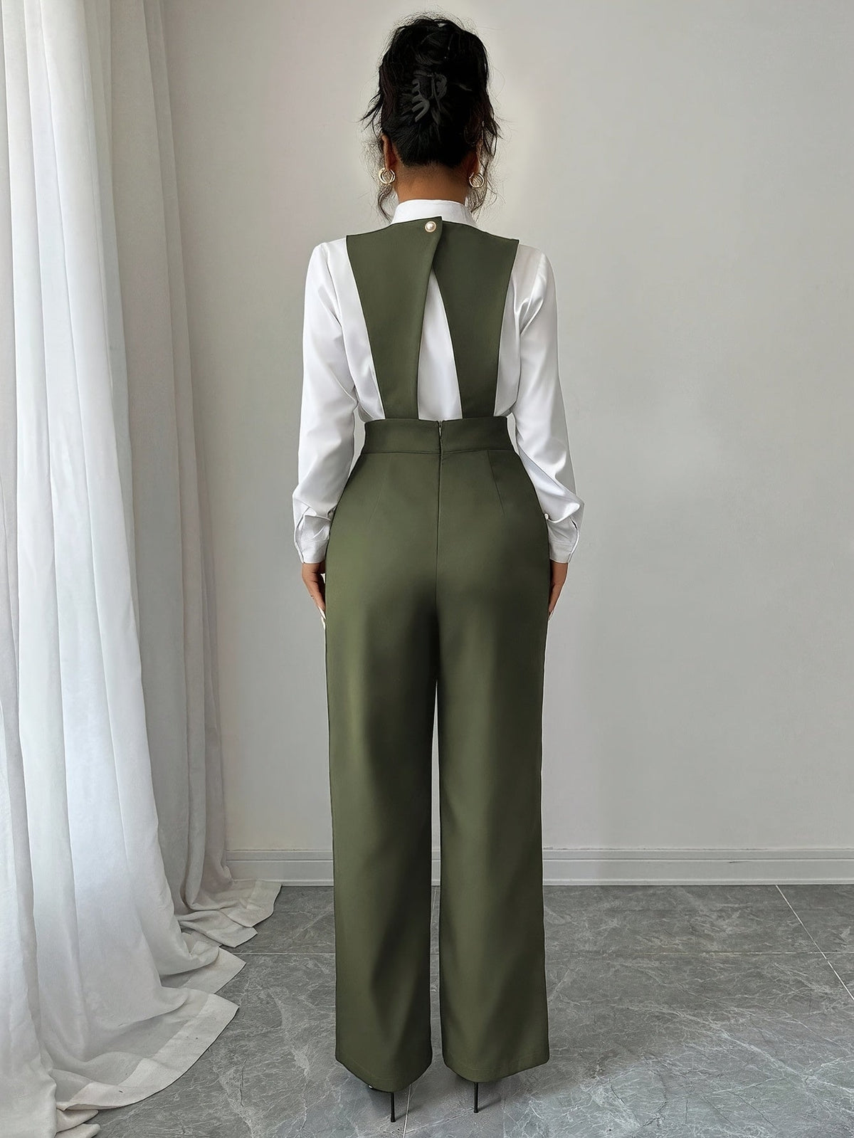 Combinaison à buste tailleur et pantalon large — Amielle Paris