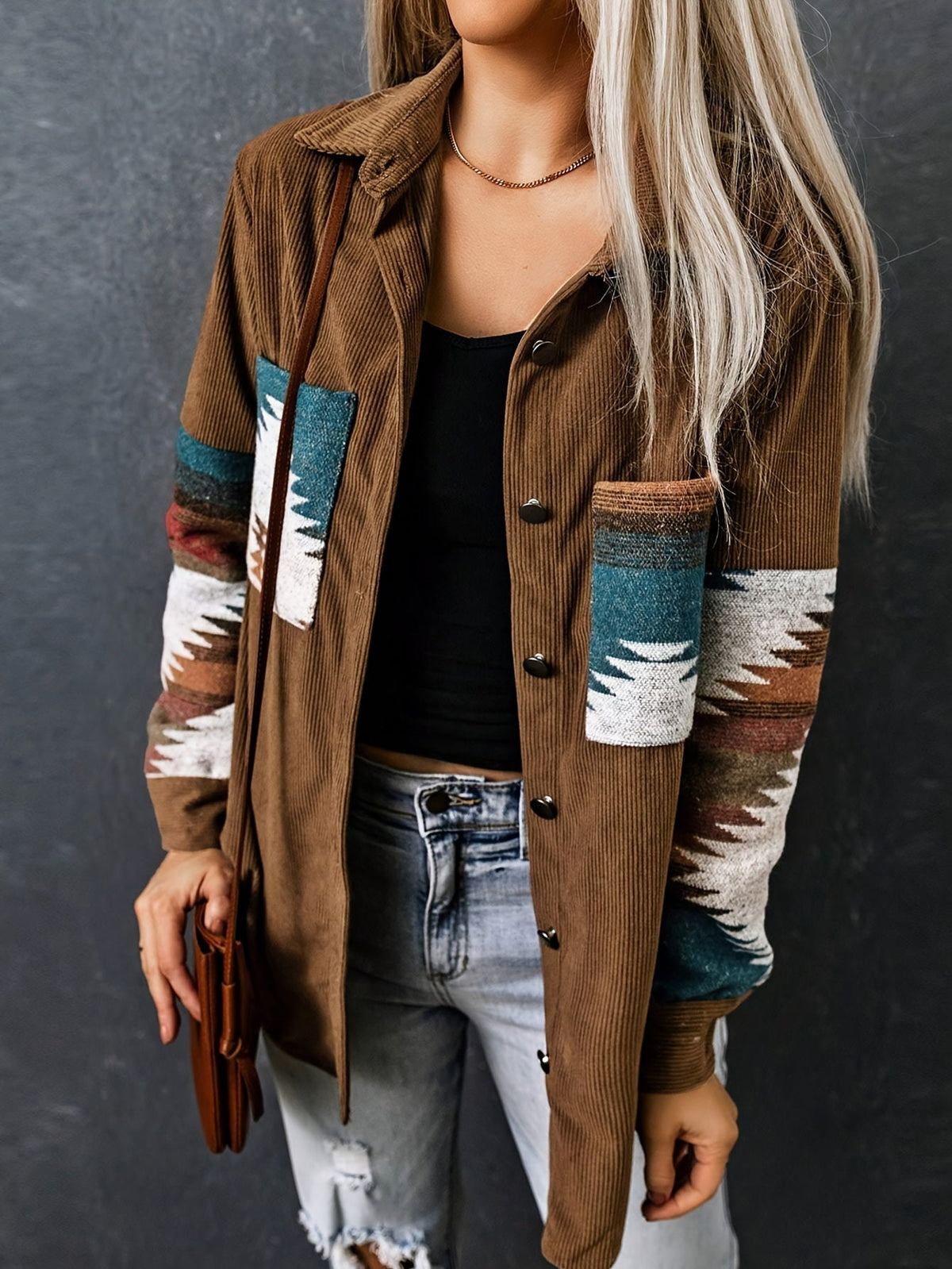 Harper | Veste en velours côtelé et patchwork — Amielle Paris