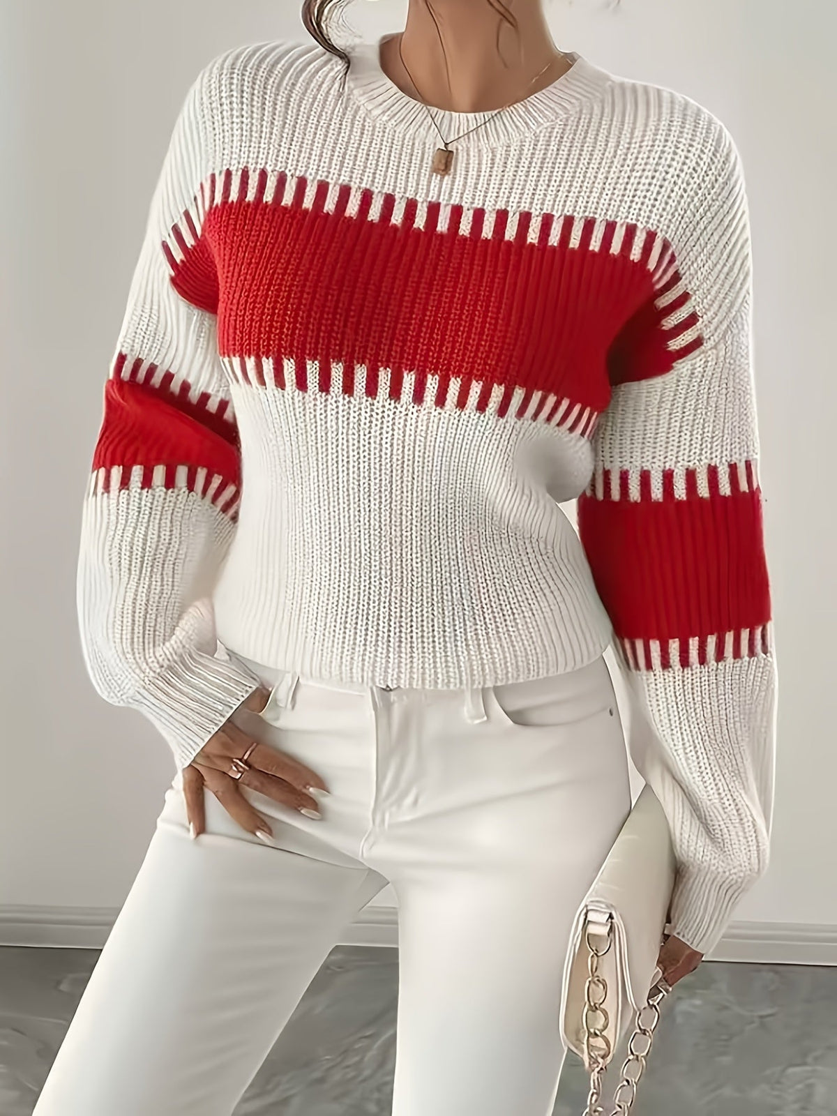 Margaux | Pull rayé à épaules tombantes — Amielle Paris