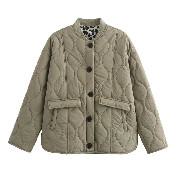 Chloe — Veste matelassée à doublure léopard — Amielle Paris