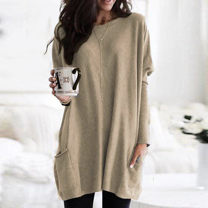 Elena — Pull long à poches latérales — Amielle Paris