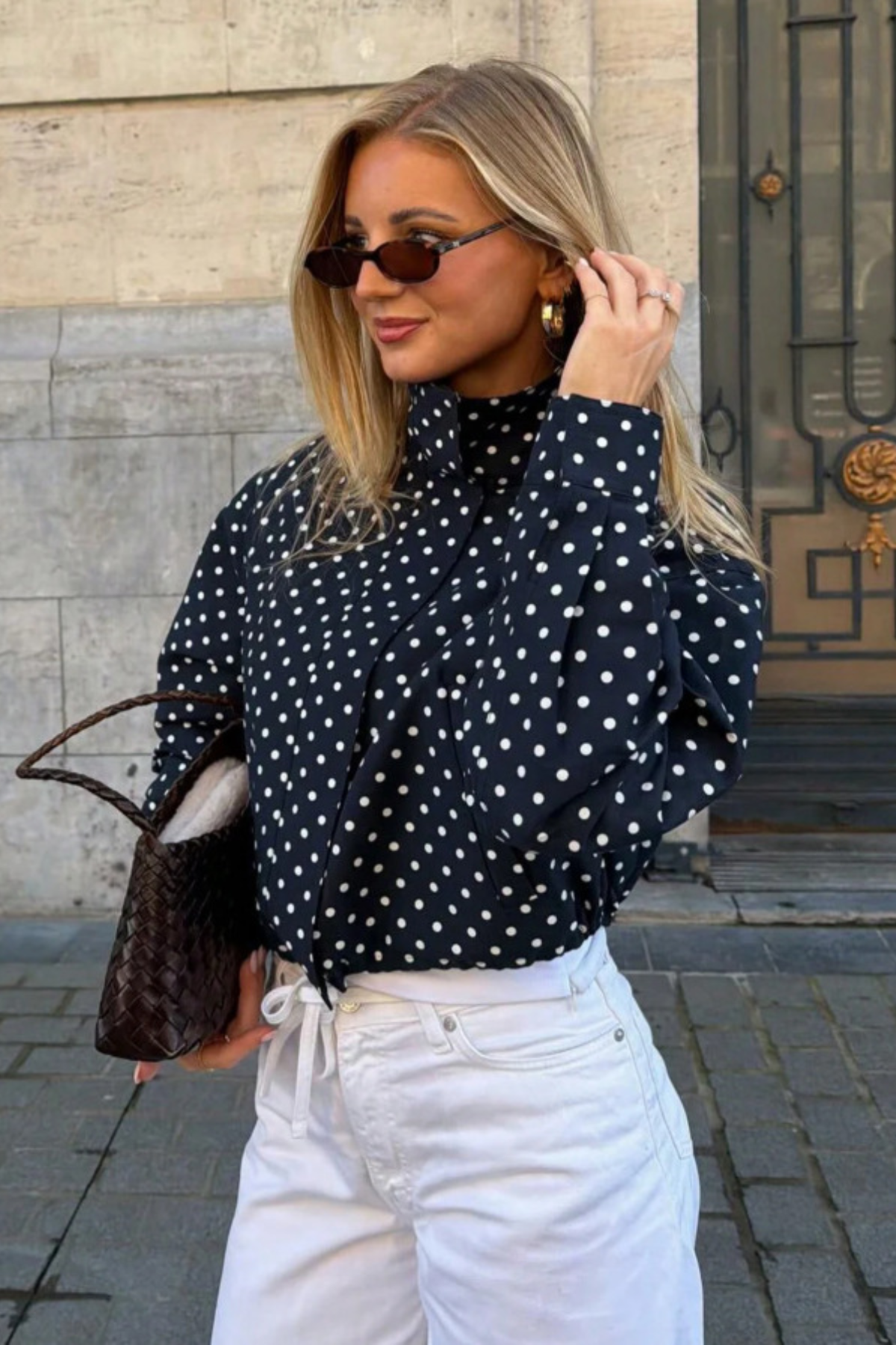 Polly — Bomber ample à pois — Amielle Paris