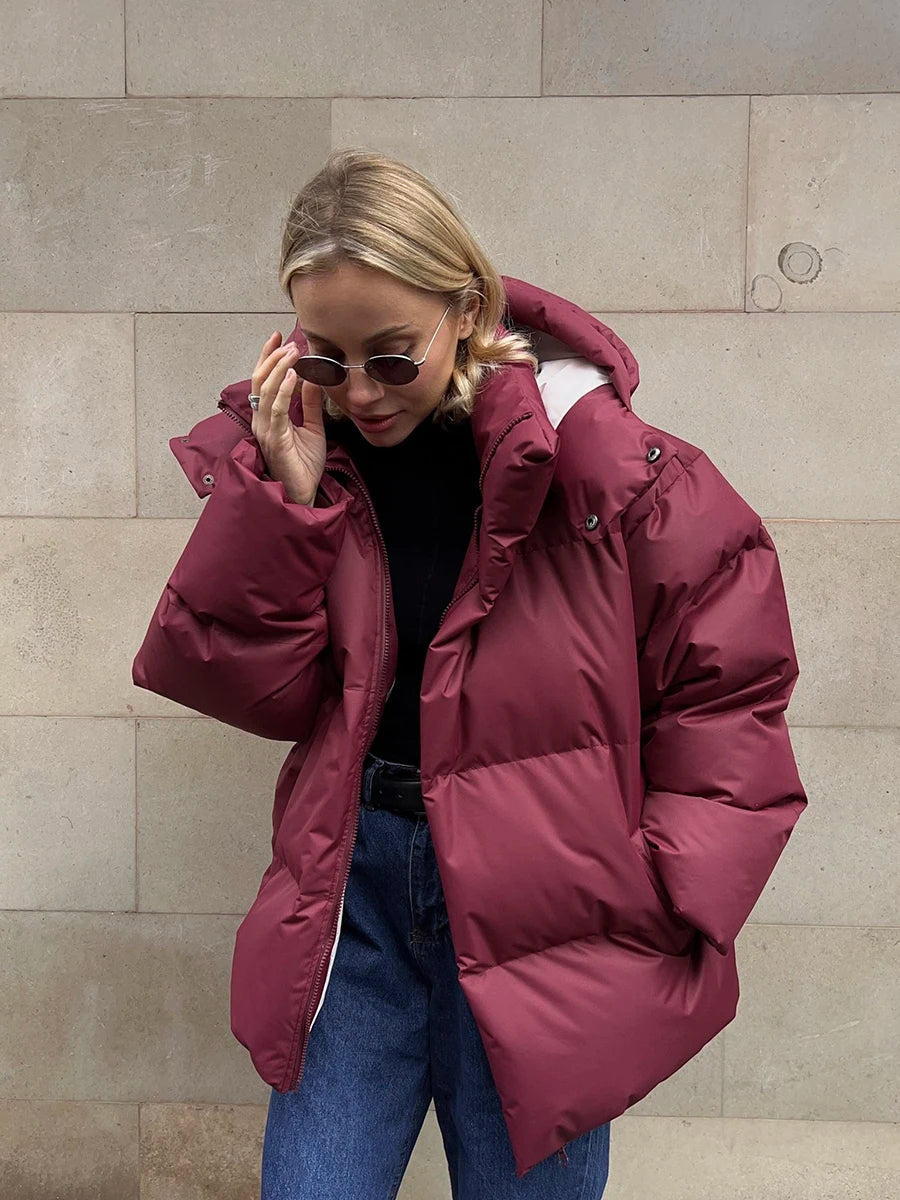 Serena — Doudoune ample à capuche — Amielle Paris