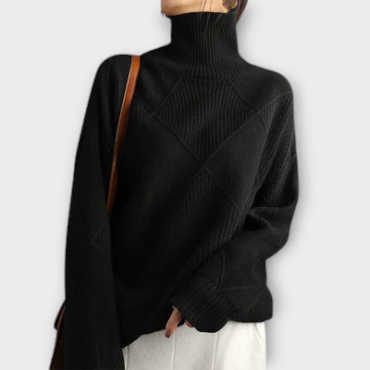 Melanie | Pull jaune à col roulé