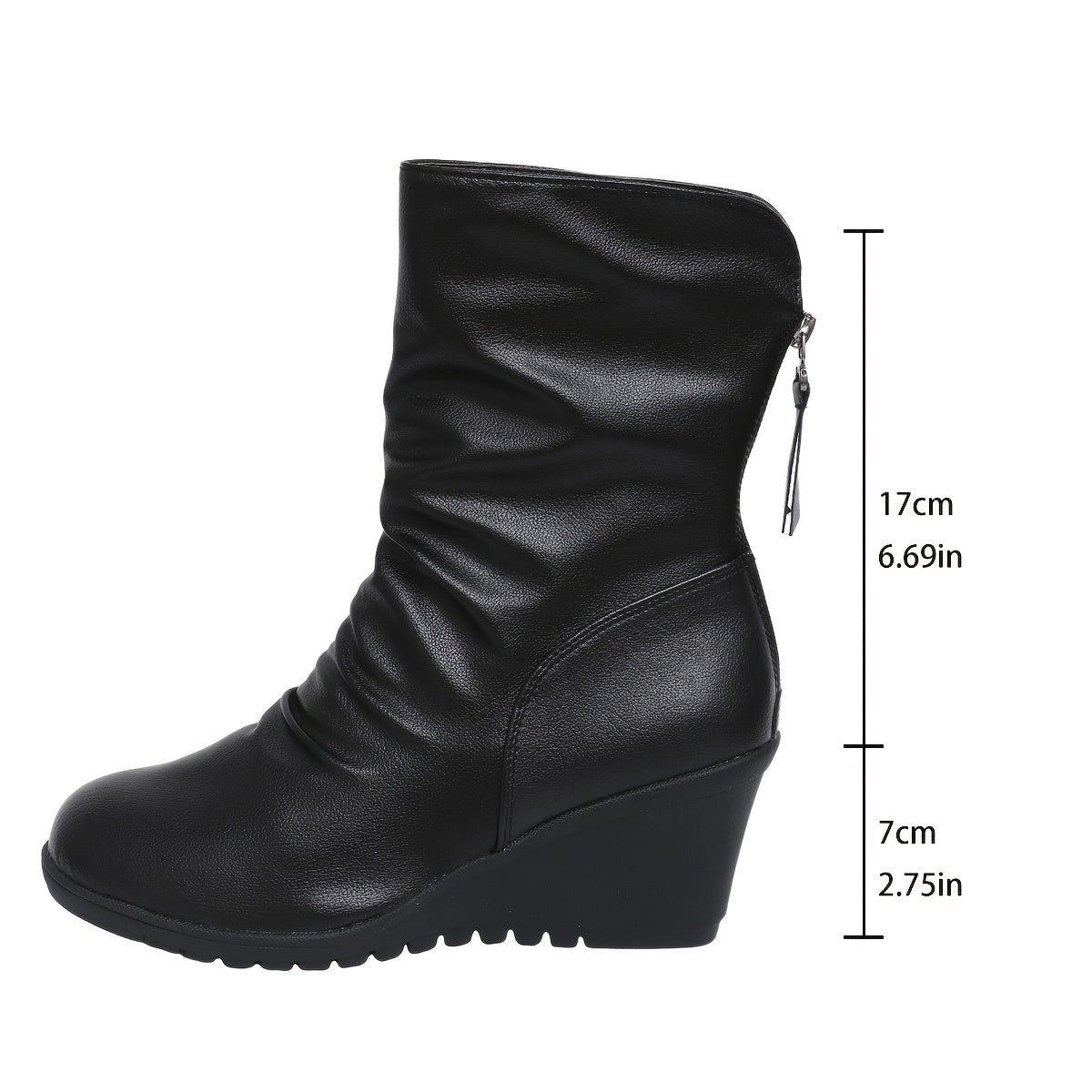 Bottes compensées à zip latéral — Amielle Paris
