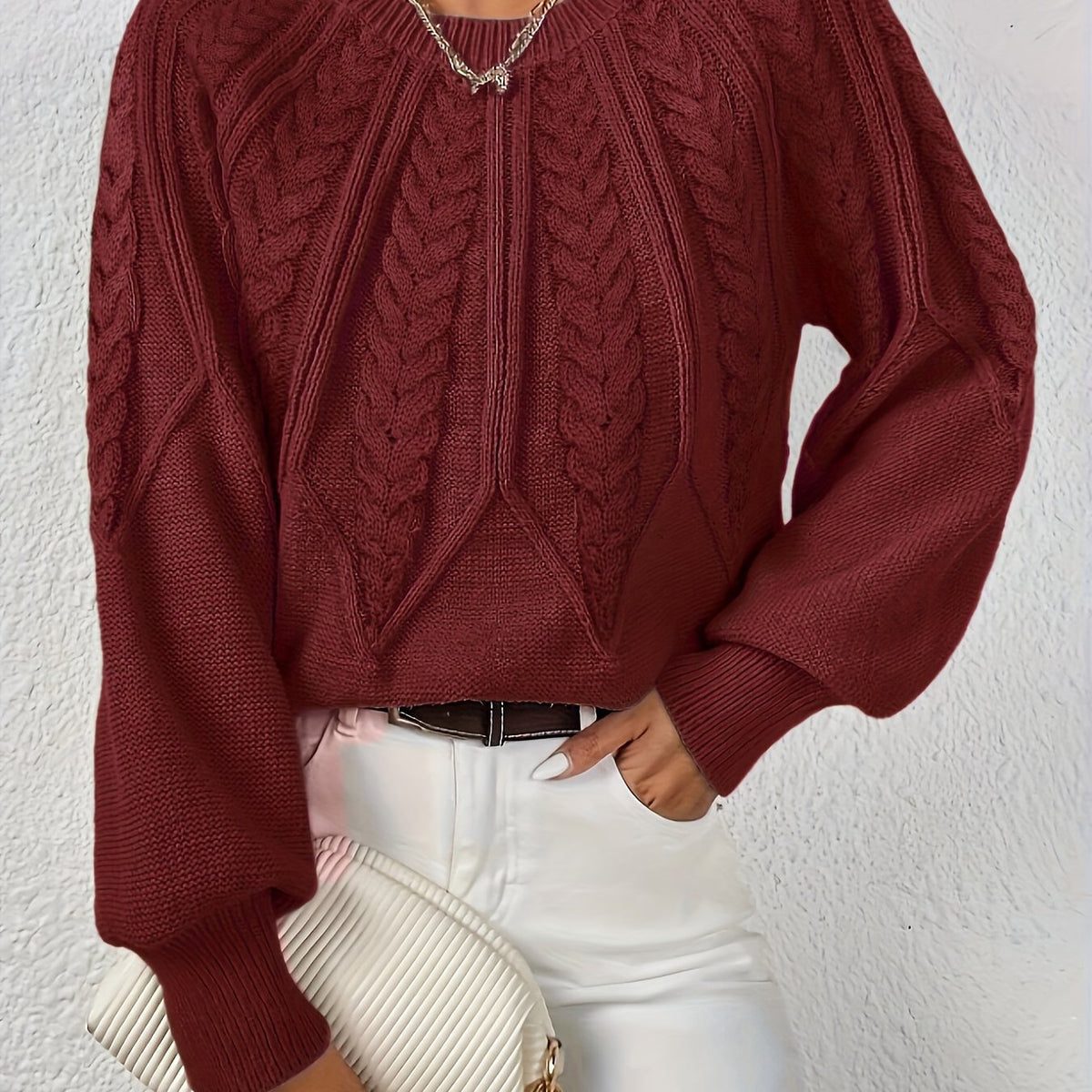 Pull torsadé à col rond Fabienne — Amielle Paris