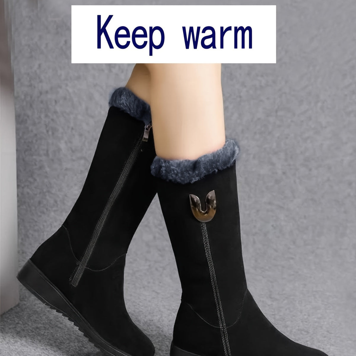 Bottes à revers en fausse fourrure — Amielle Paris
