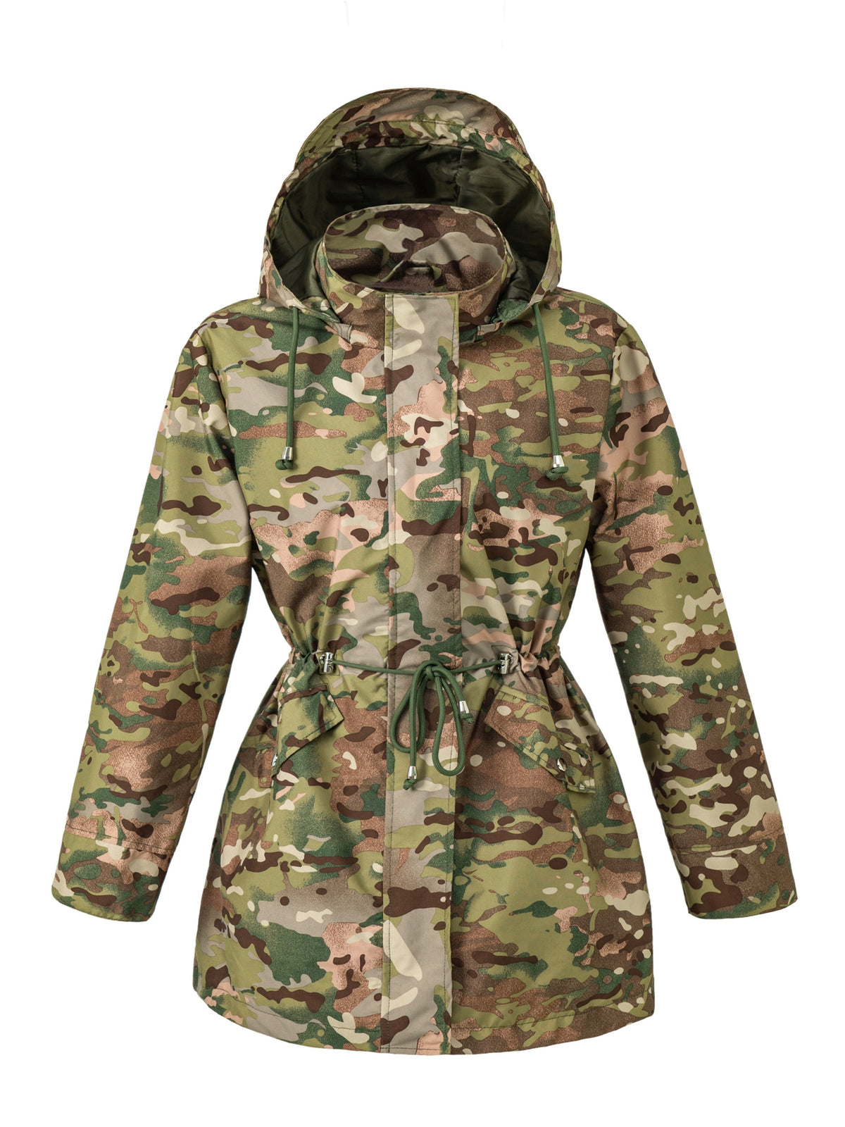 Parka doublée à capuche et taille à cordon — Amielle Paris
