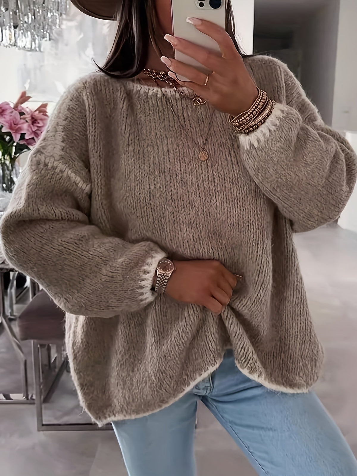 Colette | Pull en grosse maille à col bateau — Amielle Paris