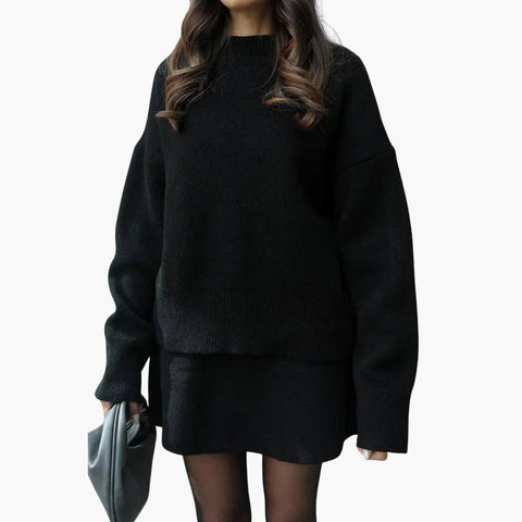 Ensemble pull et minijupe en maille