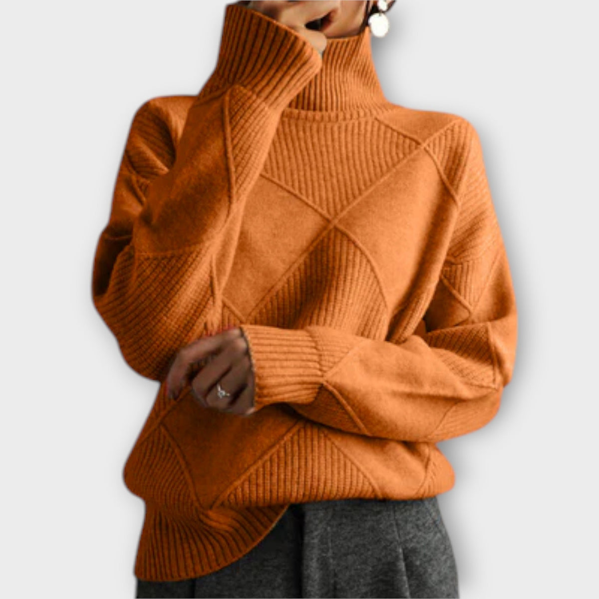 Melanie | Pull jaune à col roulé