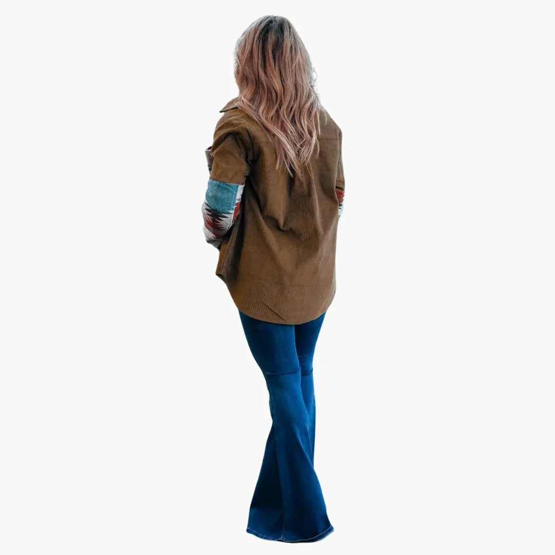 Surchemise en velours côtelé à motifs géométriques — Amielle Paris