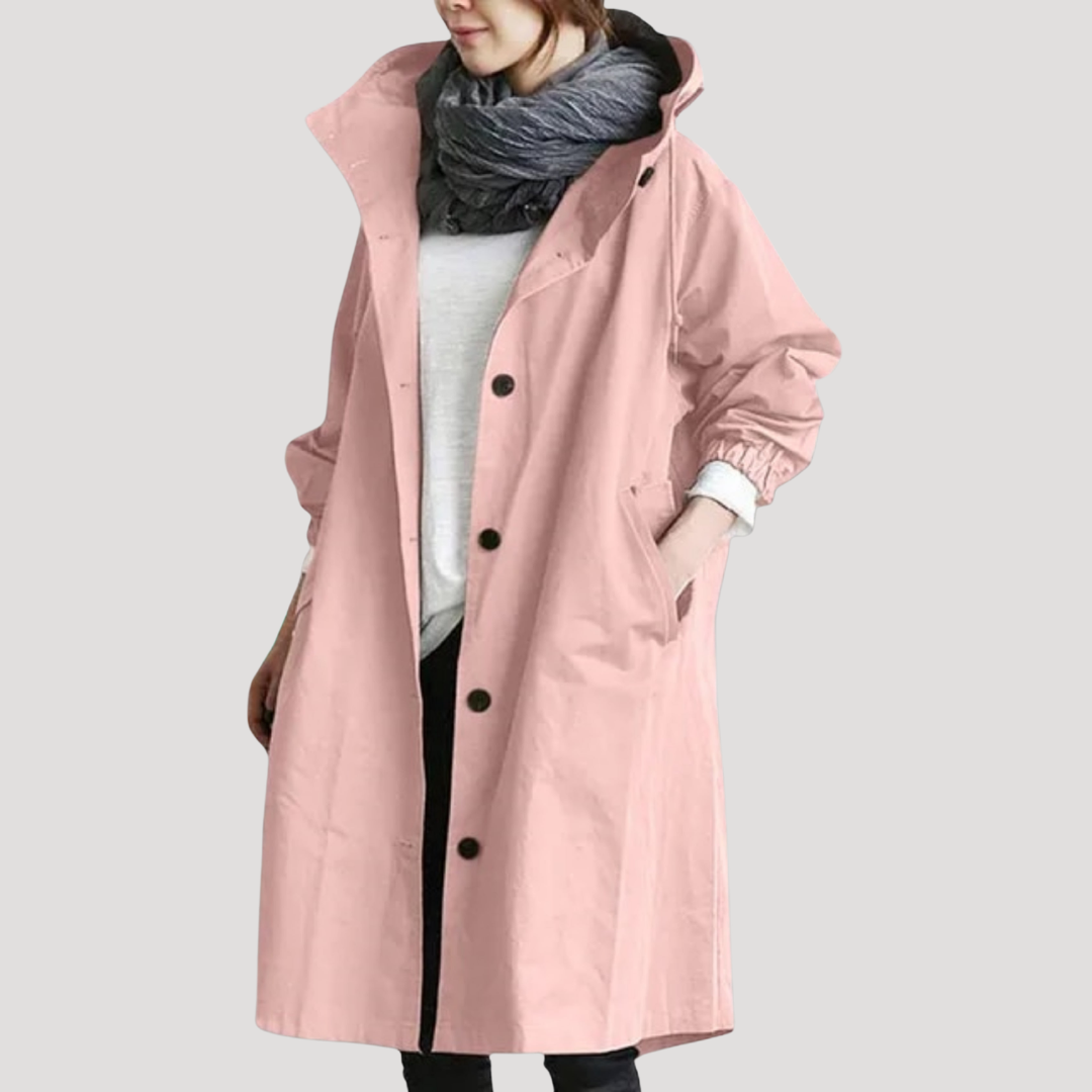 Parka longue à capuche et devant boutonné — Amielle Paris