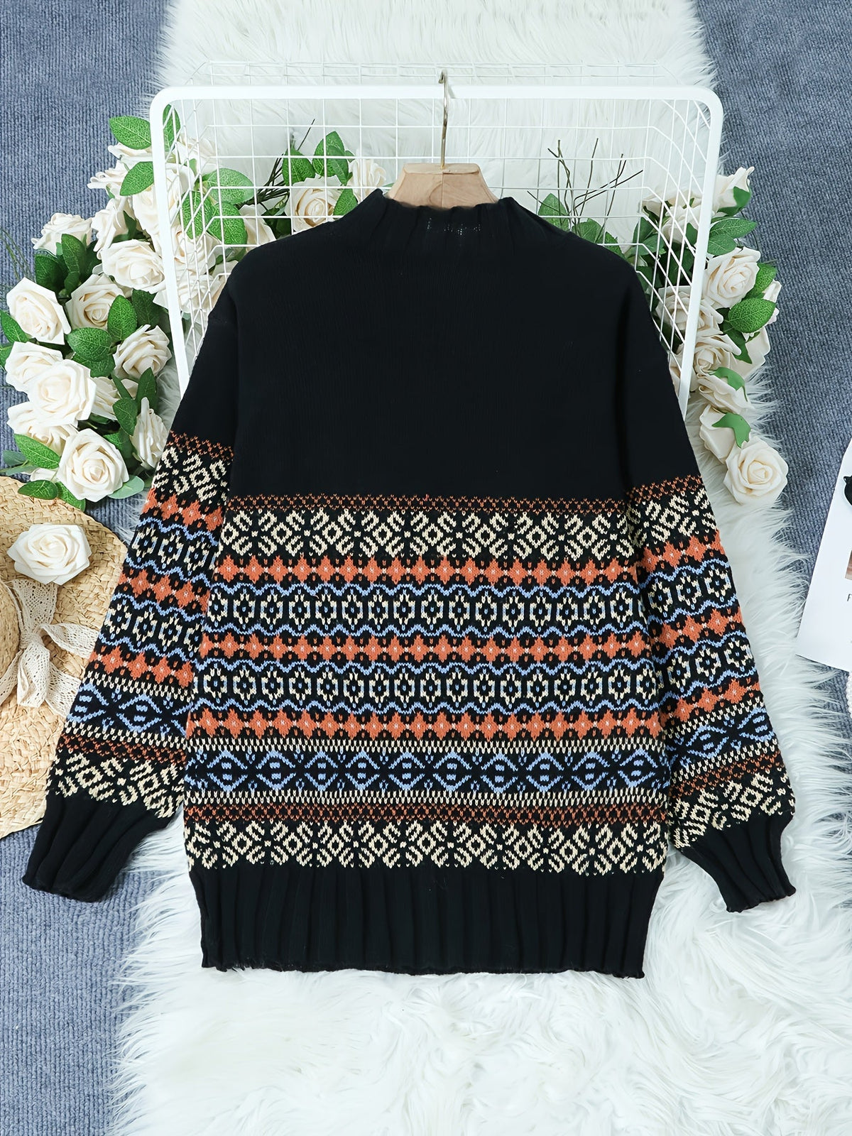 Marisol | Pull décontracté à motif jacquard — Amielle Paris