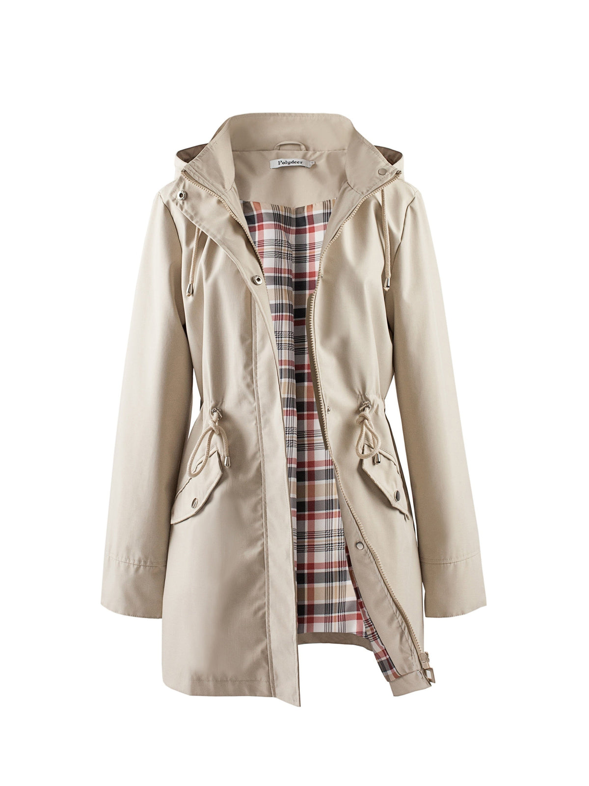 Parka doublée à capuche et taille à cordon — Amielle Paris